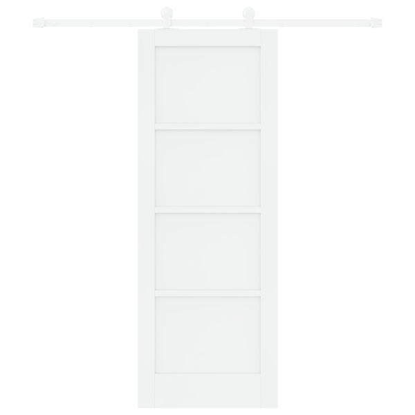 Porta Deslizante com Conjunto de Ferragens Branca 73.5x198.5 cm de Madeira Sólida de Pinho M 4