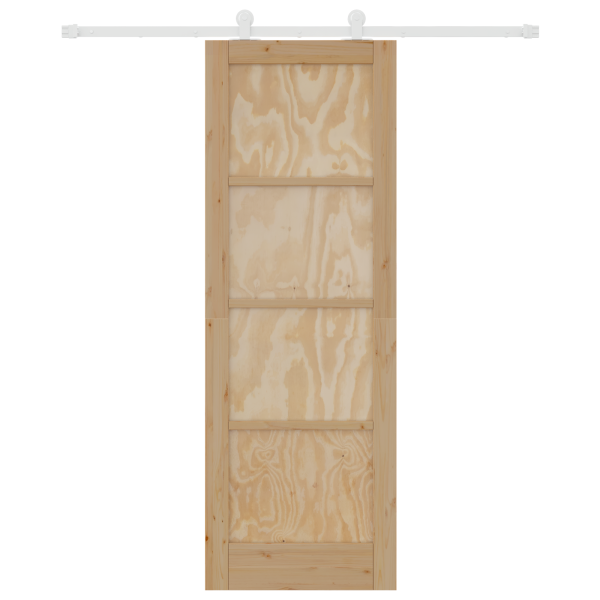Puerta corredera  con juego de herrajes 73.5x211 cm de madera maciza de pino M 4