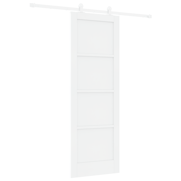 Puerta corredera  con set de herrajes blanca 73.5x211 cm de madera maciza de pino M 2