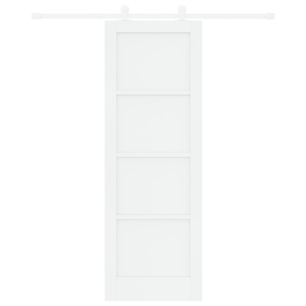 Porta deslizante  com kit de hardware Branca 73.5x211 cm Madeira maciça de pinho M 4