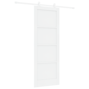 Puerta corrediza  con juego de herrajes blanca 78x211 cm de madera maciza de pino H