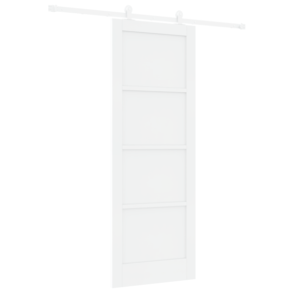 Puerta corrediza  con juego de herrajes blanca 78x211 cm de madera maciza de pino M 2