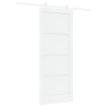 Puerta Corrediza  con Juego de Herrajes Blanca 83x202 cm Madera Maciza de Pino 2