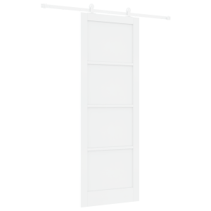 Puerta corrediza con herrajes blanca 83x232 cm de madera maciza de pino H