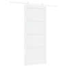 Puerta Corredera  con Juego de Herramientas Blanca 86x198.5 cm Madera Maciza de Pino 2