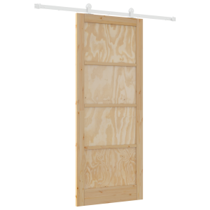 Puerta Corredera  con Juego de Herrajes 86x211 cm Madera Maciza de Pino H