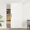 Puerta corrediza  con juego de herrajes blanca 93x202 cm de madera maciza de pino 1