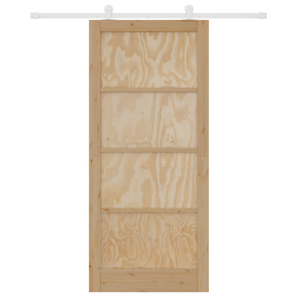 Puerta Corredera  con Juego de Hardware 93x211 cm Madera Maciza de Pino M 4