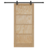 Puerta corrediza  con juego de herrajes 93x202 cm de madera maciza de pino 4