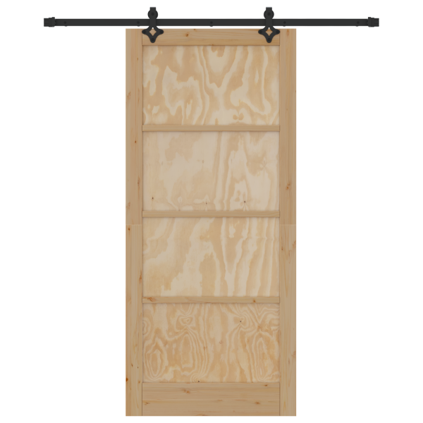Puerta Deslizante  con Juego de Hardware 93x211 cm Madera Sólida de Pino M 4