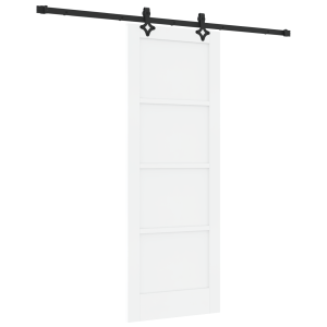 Puerta Deslizante  con Juego de Herrajes Blanca 73.5x198.5 cm de Madera de Pino Sólida H