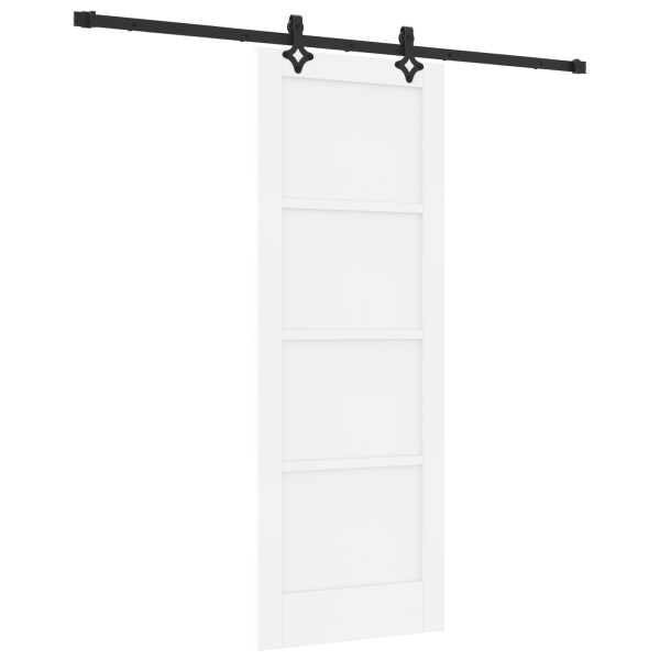 Puerta Deslizante  con Juego de Herrajes Blanca 73.5x198.5 cm de Madera de Pino Sólida M 2