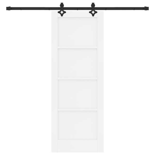 Puerta Deslizante  con Juego de Herrajes Blanca 73.5x198.5 cm de Madera de Pino Sólida M 4