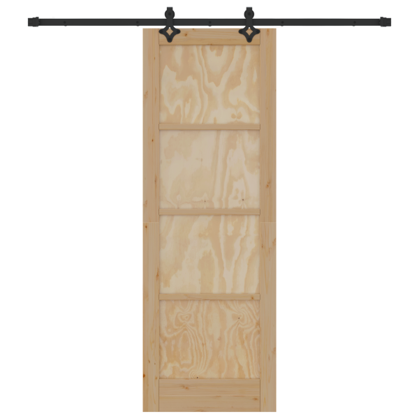 Puerta corrediza  con juego de hardware 73.5x211 cm de madera maciza de pino M 4