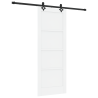 Puerta Deslizante  con Juego de Accesorios Blanca 78x202 cm Madera Maciza de Pino 2