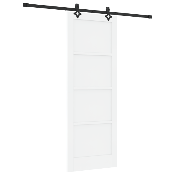 Puerta Deslizante  con Juego de Hardware Blanco 78x211 cm Madera Sólida de Pino M 2