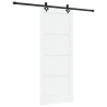 Porta Deslizante  com Conjunto de Hardware Branco 83x202 cm Madeira Sólida Pinho 2