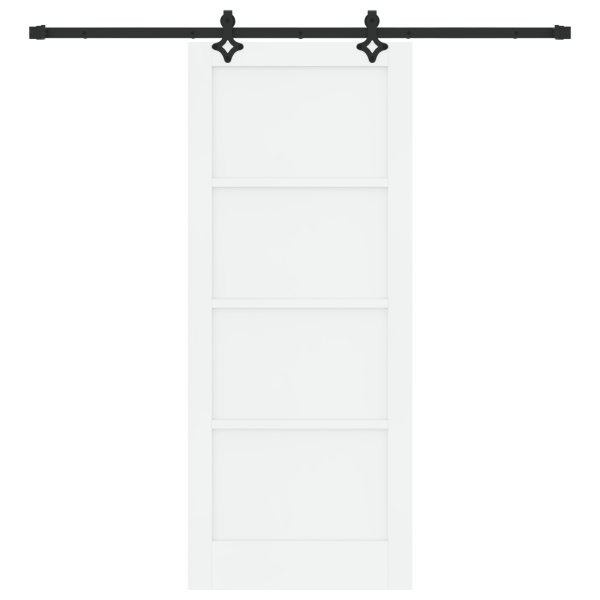 Puerta corredera  con juego de hardware blanca 83x202 cm de madera maciza de pino M 4