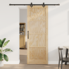 Puerta Corrediza  con Juego de Herrajes 83x232 cm Madera Sólida de Pino 1