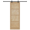 Puerta Corrediza  con Juego de Herrajes 83x232 cm Madera Sólida de Pino 4