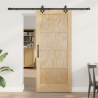 Puerta Deslizante  con Juego de Hardware 86x198.5 cm de Madera Sólida de Pino 1