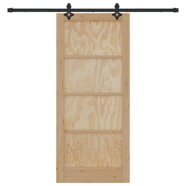 Puerta Deslizante  con Juego de Hardware 86x198.5 cm de Madera Sólida de Pino M 4