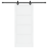 Puerta Deslizante  con Juego de Hardware Blanca 86x198.5 cm Madera de Pino Sólida 4