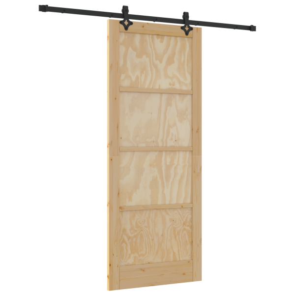 Puerta Deslizante  con Juego de Hardware 86x211 cm de Madera Sólida de Pino M 2