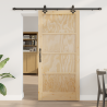 Puerta Deslizante  con Juego de Hardware 93x202 cm Madera Maciza de Pino 1