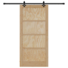 Puerta Deslizante  con Juego de Hardware 93x202 cm Madera Maciza de Pino 4