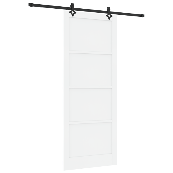 Puerta Corrediza con Juego de Herrajes Blanca 93x232 cm Madera maciza de pino M 2