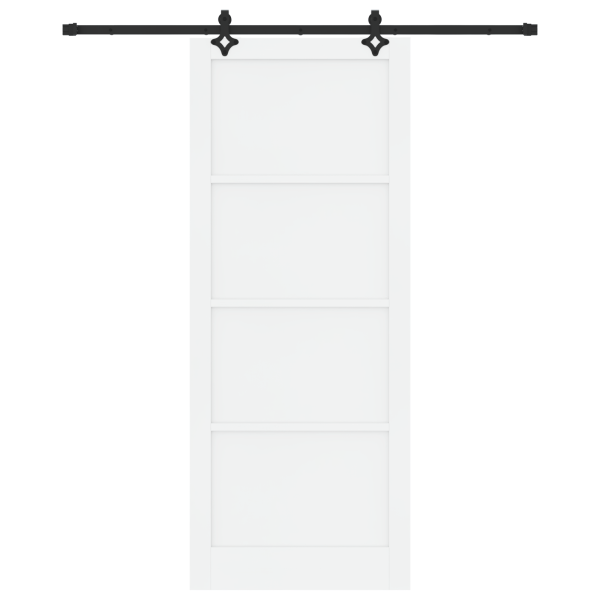 Puerta Corrediza con Juego de Herrajes Blanca 93x232 cm Madera maciza de pino M 4