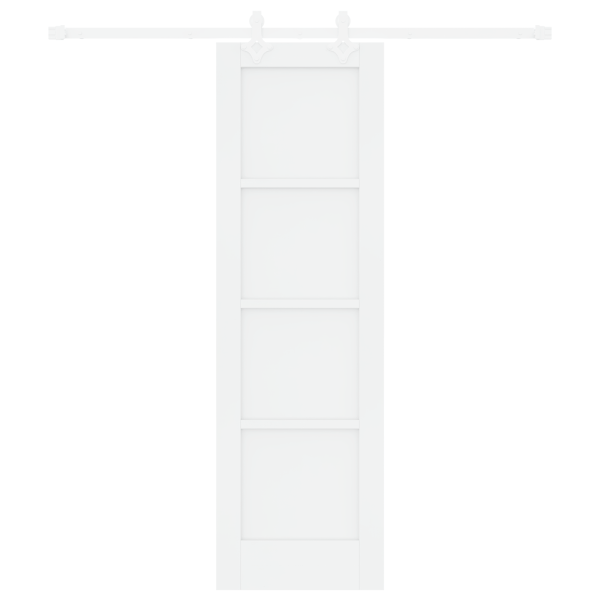 Porta Deslizante  com Conjunto de Ferragens Branca 61x198.5 cm Madeira Maciça de Pinho M 4