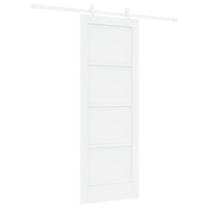 Puerta Deslizante  con Set de Ferretería Blanca 73.5x198.5 cm Madera Sólida de Pino H