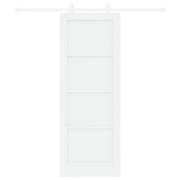Puerta Deslizante  con Set de Ferretería Blanca 73.5x198.5 cm Madera Sólida de Pino M 4