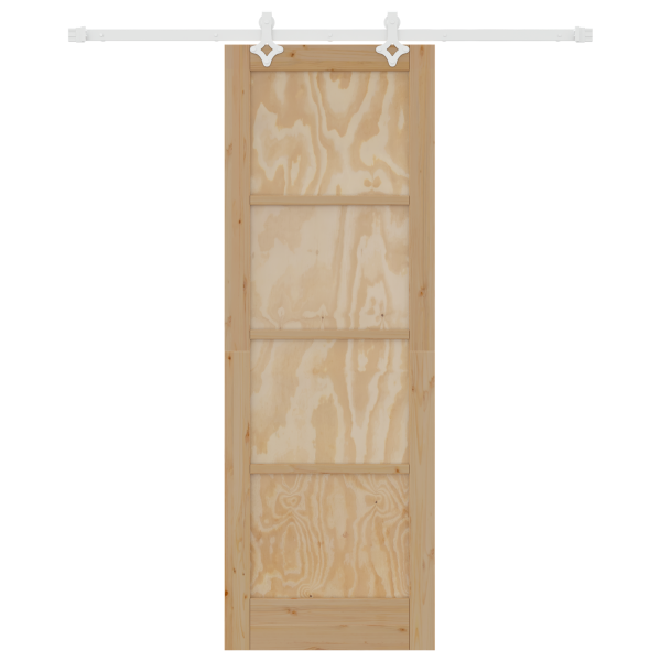 Puerta Deslizante  con Juego de Hardware 73.5x211 cm Madera Maciza Pino M 4