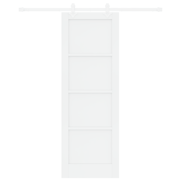 Puerta Deslizante  con Set de Herrajes Blanca 73.5x211 cm Madera Sólida de Pino M 4