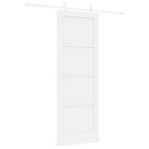 Puerta Deslizante  con Juego de Herrajes Blanca 78x211 cm Madera Maciza de Pino M 2