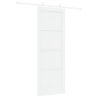Puerta Deslizante  con Juego de Herrajes Blanca 78x211 cm Madera Maciza de Pino 2
