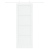 Porta Deslizante  com Conjunto de Hardware Branco 78x211 cm Madeira Sólida de Pinho 4