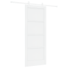 Puerta Deslizante  con Juego de Herrajes Blanca 83x202 cm Madera Maciza de Pino 2