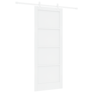 Puerta Deslizante  con Juego de Hardware Blanca 83x211 cm Madera Sólida de Pino H