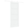Puerta Deslizante  con Juego de Hardware Blanca 83x211 cm Madera Sólida de Pino 2