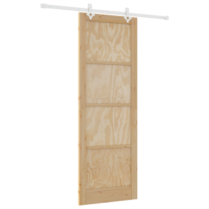 Puerta Deslizante  con Juego de Hardware 83x232 cm Madera Maciza de Pino H
