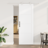 Puerta Deslizante  con Set de Herrajes Blanca 83x232 cm Madera Sólida de Pino 1