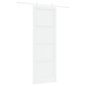 Puerta Deslizante  con Set de Herrajes Blanca 83x232 cm Madera Sólida de Pino H