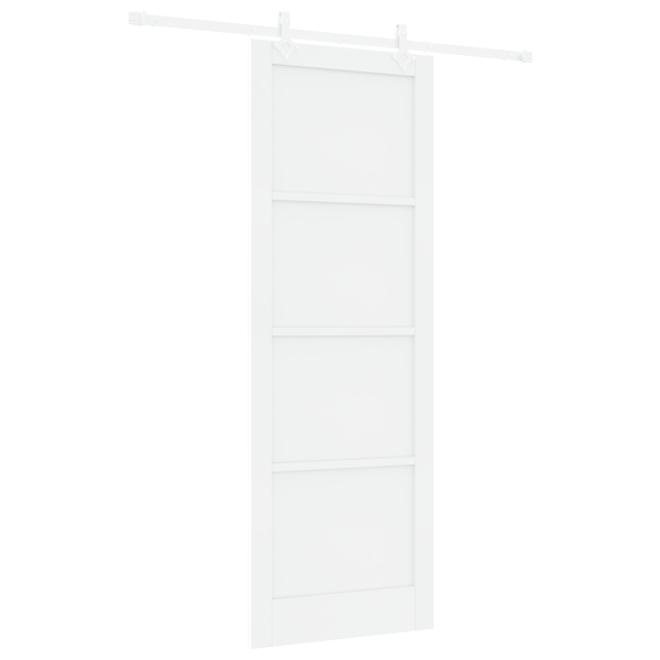Puerta Deslizante  con Set de Herrajes Blanca 83x232 cm Madera Sólida de Pino M 2