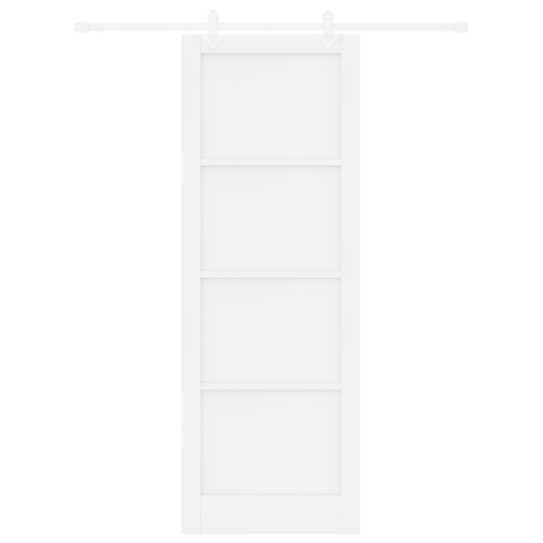 Porta Deslizante  com Conjunto de Ferragens Branca 83x232 cm Madeira Maciça de Pinho M 4