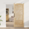 Puerta Deslizante  con Juego de Herrajes 86x198.5 cm de Madera Maciza de Pino 3
