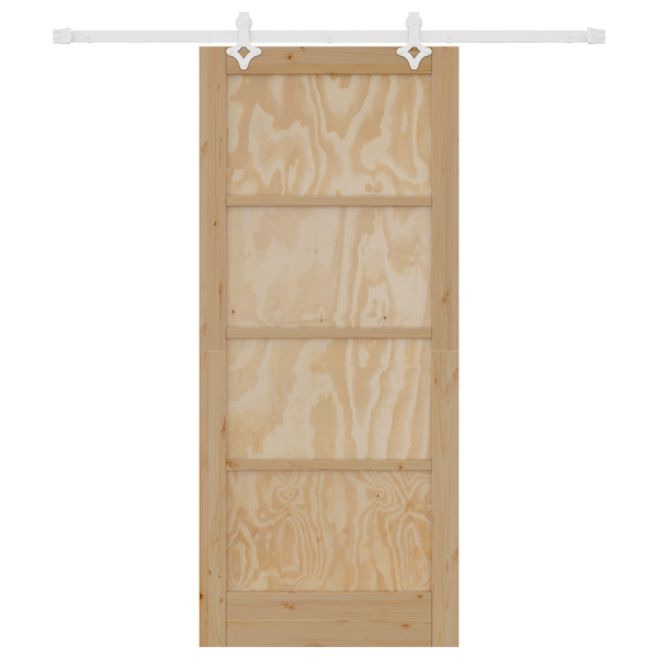 Puerta Deslizante  con Juego de Herrajes 86x198.5 cm de Madera Maciza de Pino M 4